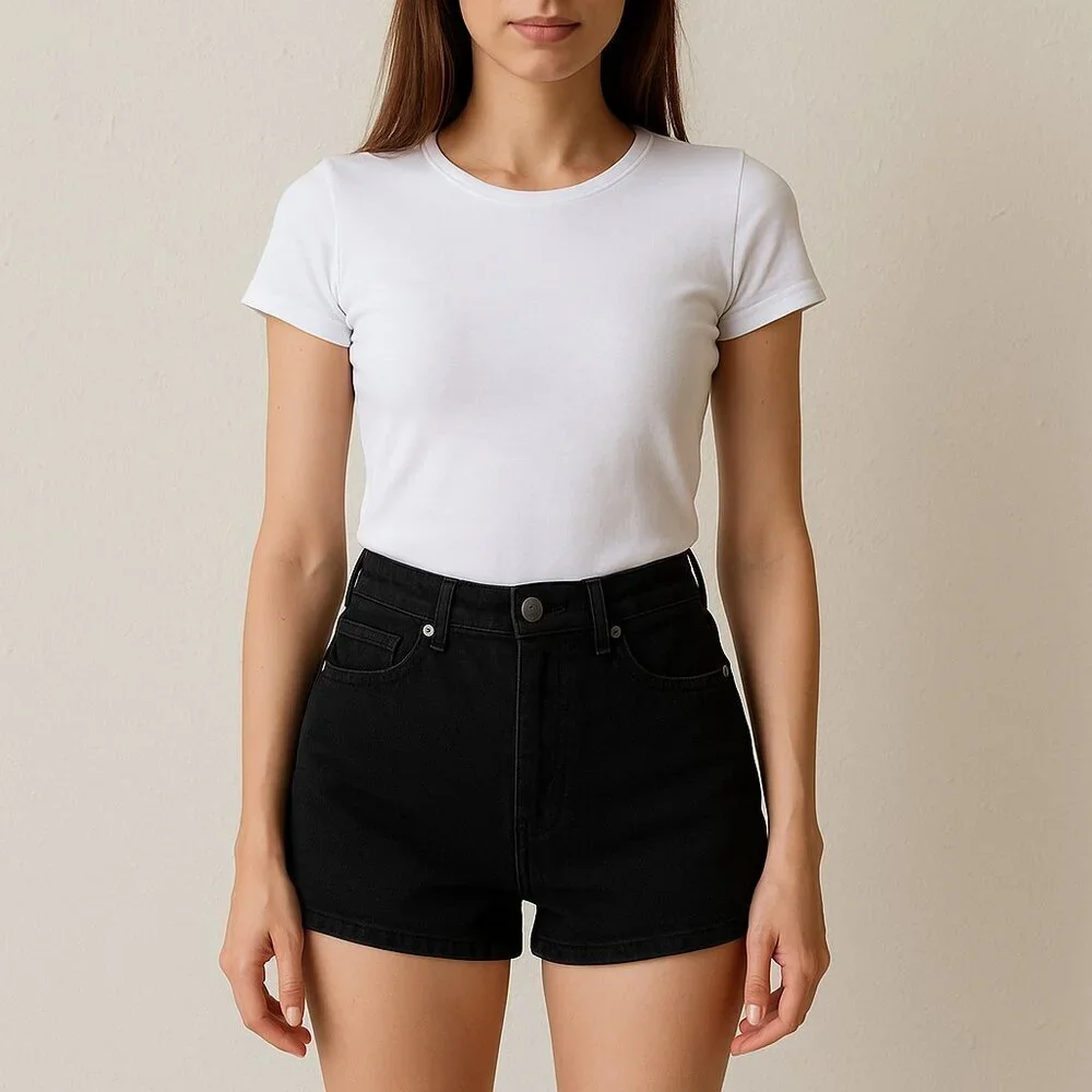 Universal Thread Black High-Rise 90s Cutoff Denim Shorts Size 12